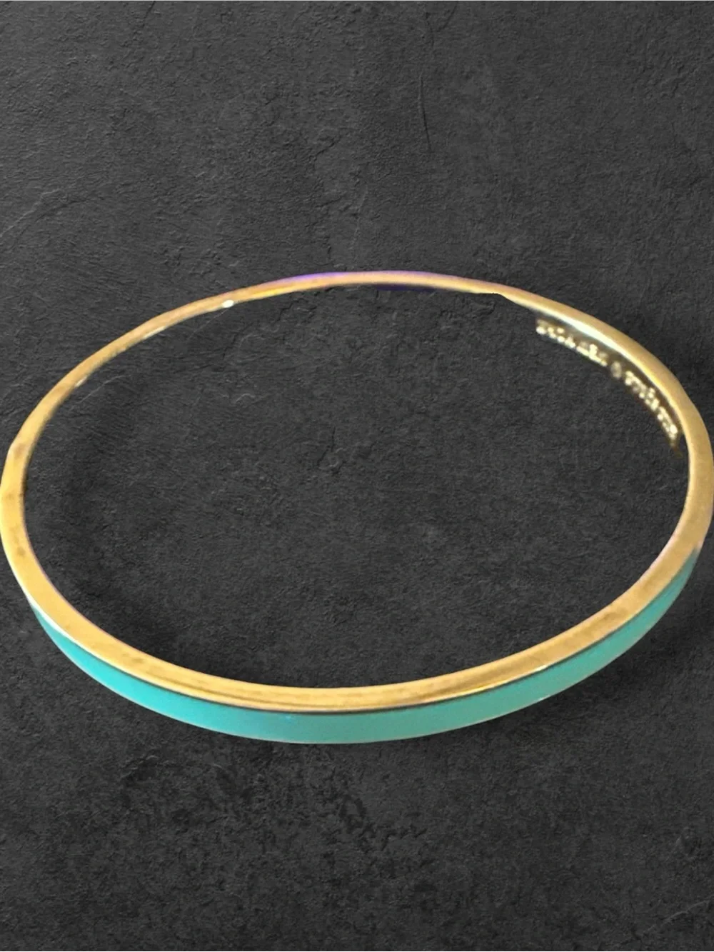Kate Spade New York Turquoise Enamel Gold Tone Bangle Bracelet - Picture 7 of 7